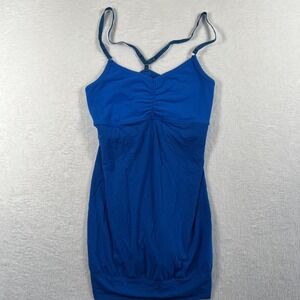 Beyond Yoga Tank Top Womens Small Blue Camisole Built In Bra Open Back Yoga